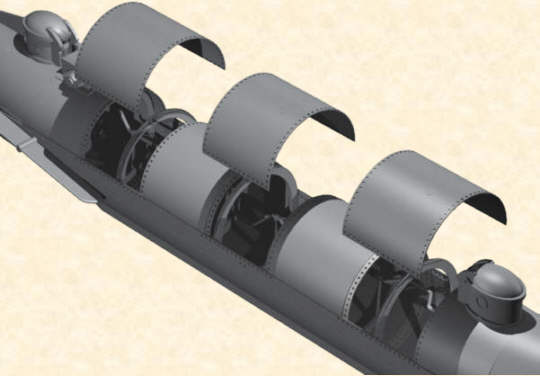 Early reconstruction showing the three plates first removed for excavation.