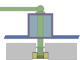 Release mechanism in operation.