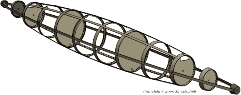 Cartoon view of hull frame