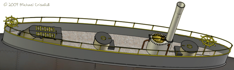 Cartoon rendering of the deck area